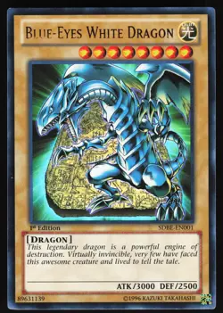 Yugioh! Blue-Eyes White Dragon SDBE-EN001 Ultra Rare LP/MP - Image 1