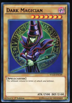 Yugioh! Dark Magician (C) YGLD-ENC09 Ultra Rare 1st Ed LP - Image 1
