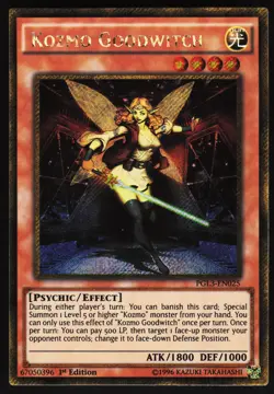 Yugioh! Kozmo Goodwitch PGL3-EN025 Gold Secret Rare VLP - Image 1