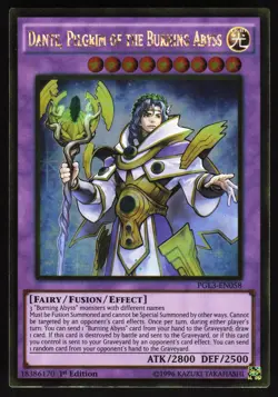 Yugioh! Dante, Pilgrim of the Burning Abyss PGL3-EN058 Gold Rare LP/MP - Image 1