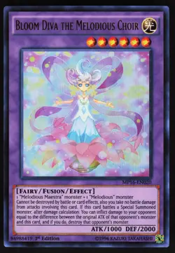 Yugioh! Bloom Diva the Melodious Choir MP16-EN020 Ultra Rare - Image 1
