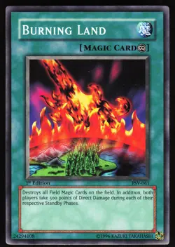 Yugioh! Burning Land PSV-061 VINTAGE 1st Ed MP - Image 1