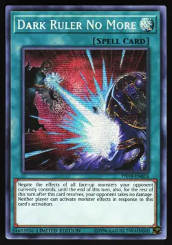 Yugioh! Dark Ruler No More TN19-EN014 Prismatic Secret Rare - Image 1