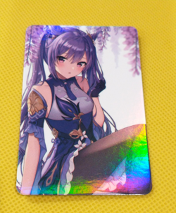 Keqing Genshin Anime custom Waifu Girl ACG Card - Image 1