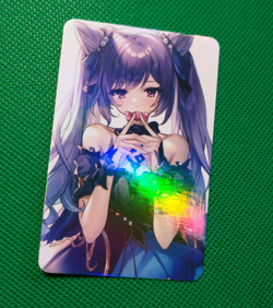 Keqing Genshin Anime custom Waifu Girl ACG Card - Image 1