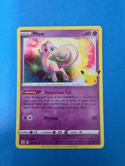 Pokemon TCG 25th Anniversary Celebrations Mew 011/025 Holo Rare Card - Image 1