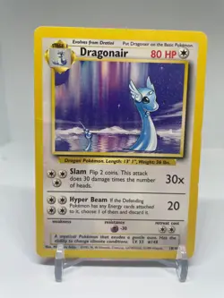 Dragonair 18/102 1999 Base Set Unlimited Pokemon Card Vintage Rare - DMG - Image 1