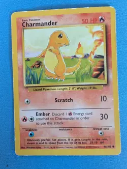 Pokemon TCG Charmander Base Set 46/102 Regular Unlimited Common Card - Image 1