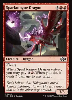 (x4) Sparktongue Dragon 0600 Play Set Common Foundations Jumpstart MTG NM - Image 1