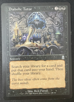 Diabolic Tutor Odyssey 2001 LP/NM Vintage MTG Magic The Gathering - Image 1