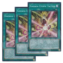 Yugioh - Gagaga Utopic Tactics x 3 - 1st Edition Super Rare NM - Free Holo Card - Image 1