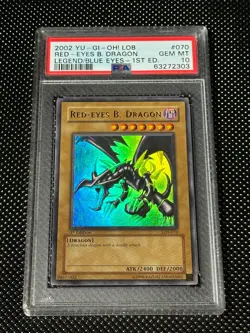 Yugioh PSA 10 2002 Red-Eyes B. Dragon LOB-070 Ultra Rare 1st Edition *2303 - Image 1