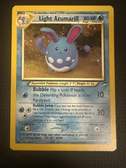 Pokemon Neo Destiny Light Azumarill 13/105 Rare Holo Unlimited Trading Card NM - Image 1