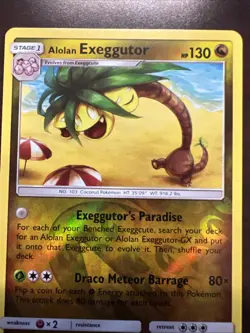 POKEMON ALOLAN EXEGGUTOR 95/156 REVERSE HOLO RARE ULTRA PRISM LP - Image 3
