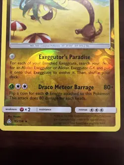 POKEMON ALOLAN EXEGGUTOR 95/156 REVERSE HOLO RARE ULTRA PRISM LP - Image 4