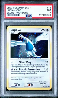 2007 Pokemon Lugia Holo 14/132 Secret Wonders D&P • PSA 7 💎 - Image 1