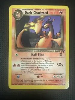 Pokemon Dark Charizard TCG Team Rocket Non-Holo Card Near Mint 21/82 - Image 1