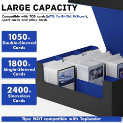 Card Storage Box for MTG PTCG, Commander Deck Box Holds 1800+, Deck Storage Case - Image 2