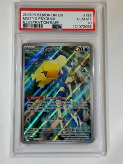 2025 POKEMON DRI EN-DESTINED RIVALS ILLUSTRATION RARE MISTY'S PSYDUCK PSA 10 - Image 1