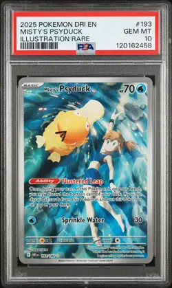 2025 POKEMON DRI EN-DESTINED RIVALS ILLUSTRATION RARE MISTY'S PSYDUCK PSA 10 - Image 1