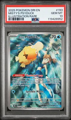 2025 POKEMON DRI EN-DESTINED RIVALS ILLUSTRATION RARE MISTY'S PSYDUCK PSA 10 - Image 1