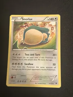 Snorlax - 77/124 - Fates Collide Rare Pokemon TCG Card Non Holo - Image 1
