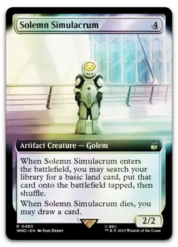 Solemn Simulacrum (Extended Art) #480 (Foil) (NM) Doctor Who WHO Magic MTG - Image 1