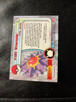 Pokemon TCG #121 Holo Starmie Topps Series 3 - Image 2