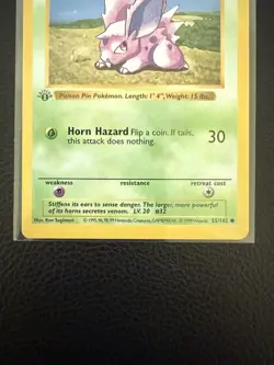 Pokemon Base Set Nidoran 1st Edition Shadowless 55/102 NM English - Image 4