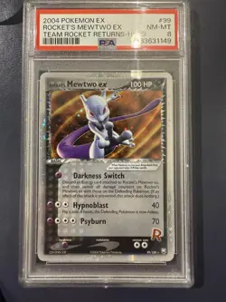 Pokemon Rocket’s Mewtwo EX Team Rocket Returns #99 PSA 8 NM-MT - Image 1