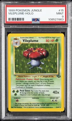 1999 POKEMON JUNGLE #15 VILEPLUME-HOLO PSA 9 - Image 1