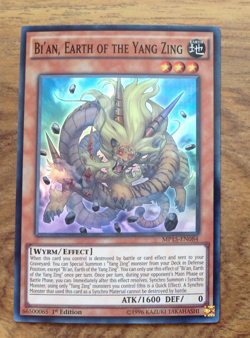 Bi'an, Earth of the Yang Zing MP15-EN084 Super Rare 1st Edition YuGiOh Card LP - Image 2