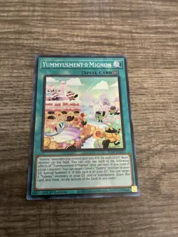 Yummyusment ⭐ Mignon - JUSH-EN023 - Super Rare - NM - YuGiOh *In Hand* - Image 1