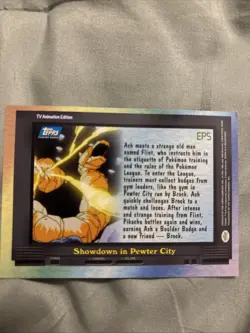 Showdown in Pewter City EP5 Holo Blue Label Topps Series 2 Pokemon Card - Image 2