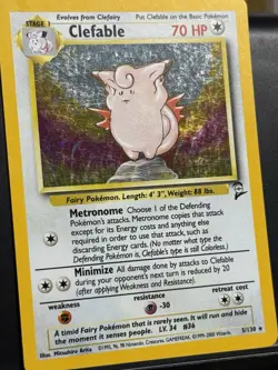 Pokemon TCG Clefable Holo Rare Card 05/130 Base Set 2 - Image 3