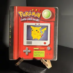 Vintage 1998 Pokemon TCG Card Binder Pokedex Pikachu Rare HTF Nintendo Official - Image 1