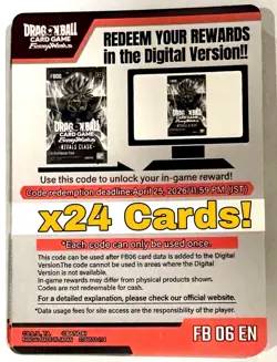 FB06 RIVALS CLASH Dragon Ball SUPER CARD GAME Fusion World x24 (DIGITAL CODES) - Image 1