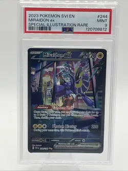 2023 POKEMON SVI EN-SCARLET & VIOLET SPECIAL ILLUSTRATION RARE MIRAIDON EX PSA 9 - Image 1