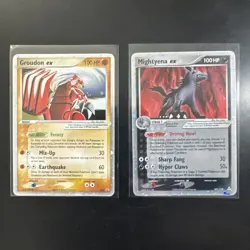 Pokemon 2006 GROUDON ex and MIGHTYENA ex Card Lot of 2 - Image 1