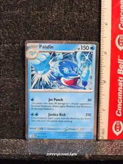 2023 Pokemon Palafin Holo 62/197 Rare Scarlet & Violet Obsidian Flames TCG - Image 1