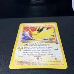 Zapdos Pokemon Wizards of the Coast Exclusive Black Star Promo #23 1999 LP - Image 2