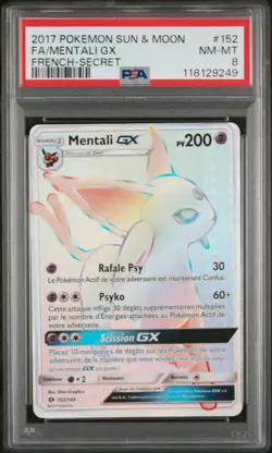 Carte Pokemon Mentali GX 152/149 PSA 8 Rainbow Soleil & Lune FR NEUVE - Image 1