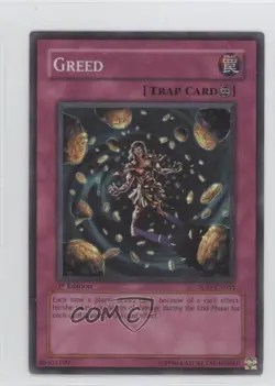 Greed 1st Ed. YuGiOh Soul of the Duelist #SOD-EN055 2004 ic4 - Image 1