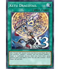 3x Ketu Dracotail JUSH-EN008 Super Rare NM 1st Ed YUGIOH - Image 1