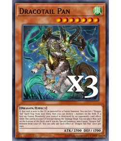 3x Dracotail Pan JUSH-EN003 Super Rare NM 1st Ed YUGIOH - Image 1