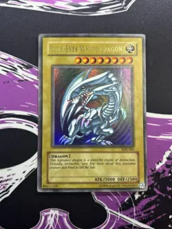 Yugioh Blue-Eyes White Dragon SDK-001 Ultra Rare HEAVY HOLO BLEED ERROR LP - Image 4