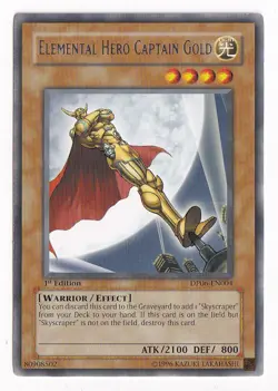 Yugioh Elemental Hero Captain Gold DP06-EN004 Rare - 1st Edition - Image 1