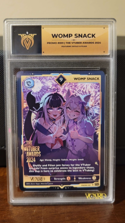 VCard TCG Vtuber Awards 2024 Promo Card - Womp Snack Slab Full Art 9 Gold Label - Image 1