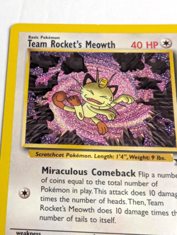 Team Rocket's Meowth # 18 Black Star PROMO WOTC Rare POKEMON Card NM or Better - Image 2