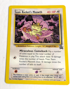 Team Rocket's Meowth # 18 Black Star PROMO WOTC Rare POKEMON Card NM or Better - Image 3